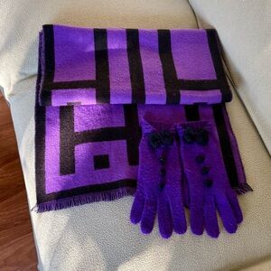 Long Scarf (shawl) By Spirit & Gloves. Black & Purple